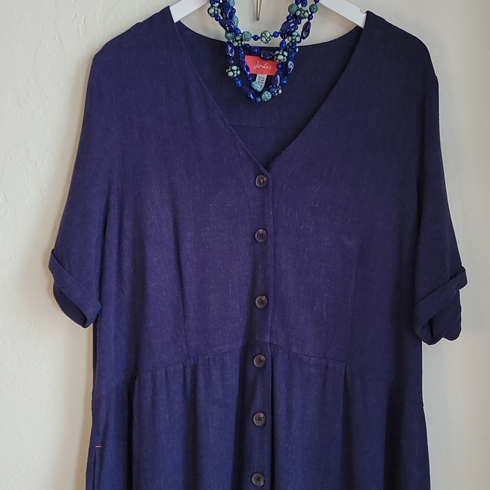 Joules French Navy Button up Dress